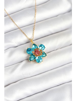 Pazarcan 316L Çelik Zincirli Çiçek Model Kadın Kolye - TJ-BKO10598