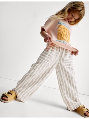Marks & Spencer Çizgili Kız Çocuk Pantolonu (2–16 Yaş)