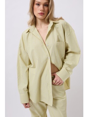 Buğrahayalin Çizgili Cep Detay Gömlek