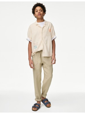 Marks & Spencer ​keten Karışımlı Lastikli Paça Pantolon (6–16 Yaş)​