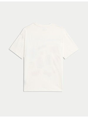 Marks & Spencer Saf Pamuklu Baskılı Tişört (6-16 Yaş)