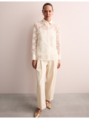 Marks & Spencer Pamuk Karışımlı Dantel Gömlek