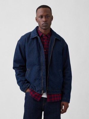 Gap Erkek Koyu Mavi Relaxed Denim Ceket