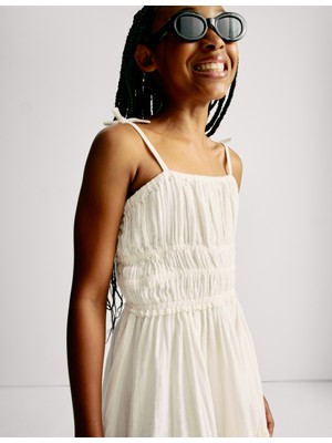 Marks & Spencer Saf Pamuklu Elbise (6-16 Yaş)