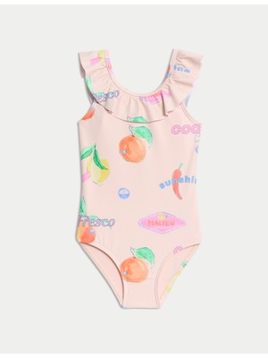 Marks & Spencer Meyve Desenli Fırfırlı Mayo (2–8 Yaş)