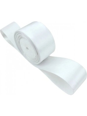 MiraLive Saten Kurdele 6 cm Beyaz 2 Metre