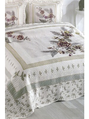 Hepta Collection Örtüm Asya Çift Kişilik Kapitone Yatak Örtüsü Takımı - Krem