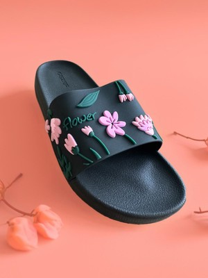 Gezer Kadın Flower Havuz Terlik - Plaj Çiçek Desenli Terlik