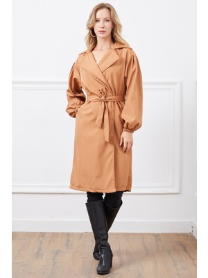 Pazarcan Kadın Kuşaklı Trençkot