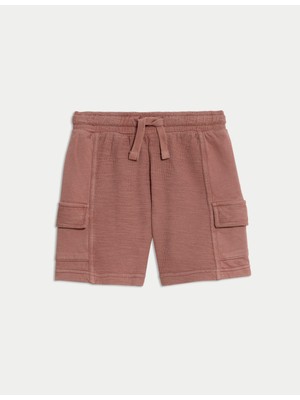 Marks & Spencer Saf Pamuklu Kargo Şort (2–8 Yaş)