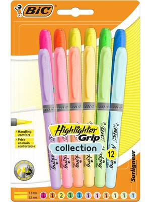 Hepta Collection Vurgulayıcı Tutacağı, Ekstra Konfor Için Fitilli Kauçuk Tutucu, Su Bazlı Mürekkep, Çeşitli Yoğun ve