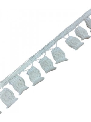 MiraLive Ponpon Püskül Pamuk En 5 cm Krem 1 Metre