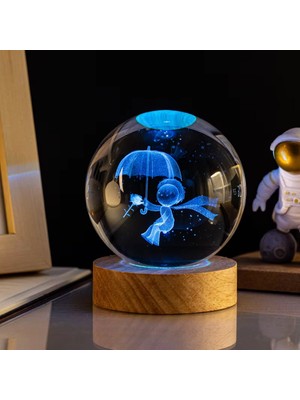 İntora Renk Değiştiren USB Li Cam Küre Şemsiyeli Çocuk