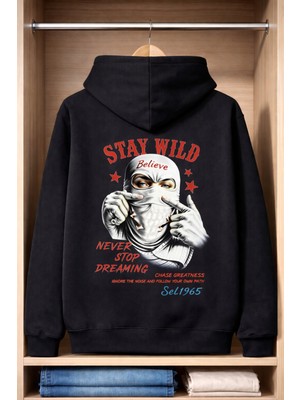 Alucard Wear %100 Pamuk Stay Wild Baskılı Unisex Sweatshirt