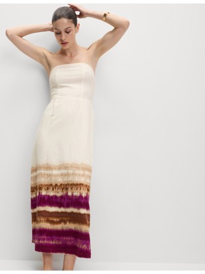 Marks & Spencer Keten Karışımlı Midaxi Elbise