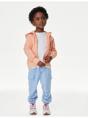 Marks & Spencer Pamuk Karışımlı Disney Pamuk Prenses Fermuarlı Kapüşonlu Sweatshirt (1-8 Yaş)