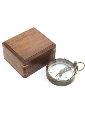 TeknoKesgin KESGİN MARKET®Ahşap Kutulu Pirinç Pusula Model 13