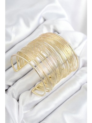 İntora Pirinç Tel Sarma Model Gold Renk Kadın Bileklilk - TJ-BB7895