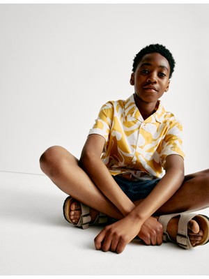 Marks & Spencer Saf Pamuklu Desenli Gömlek (6–16 Yaş)