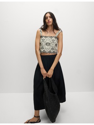 Marks & Spencer Pamuklu Slim Fit Crop Top