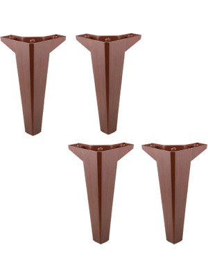 Hepta Collection 4 Adet Sedir Lüks Mobilya Kanepe Sehpa Tv Ünitesi Koltuk Ayağı 20 cm Ahşap Desenli Kahverengi Ayak