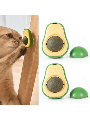 Hepta Collection 2’li Avokado Şekilli Kedi Yalama Topu – Kedi Otu Içerikli, Yapışkanlı, Doğal, Sindirimi Destekleyen