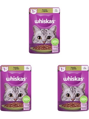 Hepta Collection Whiskas Pouch Jöle Içinde Kuzulu Yetişkin Kedi Konservesi 85 gr Tekli Paket 3lü Paket