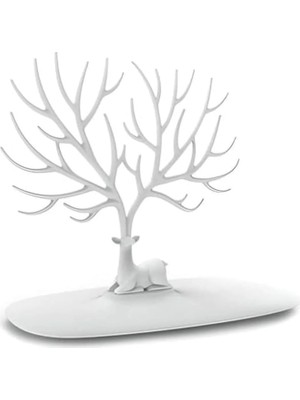 Hepta Collection Onomo Takı Organizeri, Takı Standı Metal Stand ve Ahşap Taban, 35X30X9.5 Cm, Küpe Kolye Yüzük Düzenl