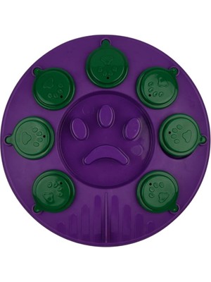 Hepta Collection Kedi Köpek Bulmacası ve Yavaş Yeme Mama Kabı Mor-Yeşil