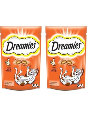 Hepta Collection Dreamies Kedi Ödül Maması, Tavuklu, 60 G 2li Paket