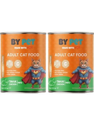 Hepta Collection Bypet Tavuk Etli Yetişkin Yaş Kedi Maması 1 Adet -415 Gram Konserve 2li Paket