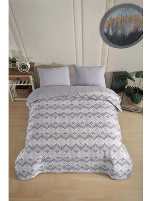Hepta Collection Tek Kişilik Desenli Kapitone Çift Taraflı Renkli Pike Yatak Örtüsü Takımı 160X230 cm (Çarşafsız) (Gr