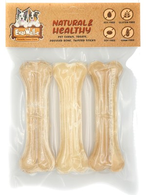 Hepta Collection Eva And Wall-E Doğal Köpek Pres Kemiği Beyaz 3’lü Set (12 cm / 55 G) | Küçük-Orta Irk ve Yavru Köpek