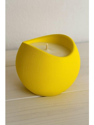 Hepta Collection Sarı Tasarım Bardakta Soya Mum – Mandalina & Limon Kokulu | Yaz Enerjili &