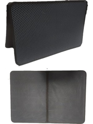 Hepta Collection Büyük Boy Elekli Kedi Tuvalet Önü Paspası Katlanabilir 82 x 60 cm Siyah