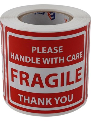 Hepta Collection , Hazır Al Fragile Roll Label 70MM x 80MM 250 Pcs "please Handle With Care Thank You" Coated Sticker