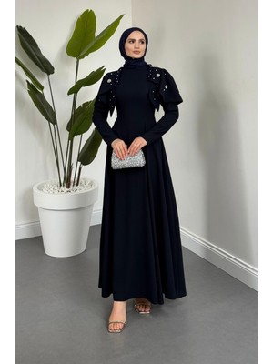 Merven Akyüz Roxana Taşlı Krep Abiye Lacivert