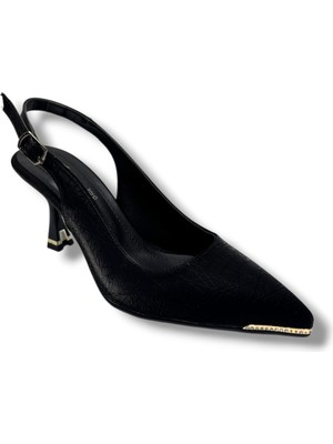Desire Shoes Desire 550-26 Baskılı Parlak Nubuk Taşlı Ince Topuk Kadın Stiletto 8,5cm