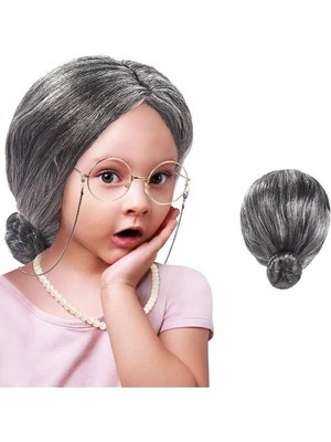 Sb Shopping Gri Yaşlı Peruğu Çocuk Yetişkin Uyumlu