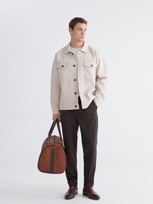 LC Waikiki Vision Bej Regular Fit Kaşe Erkek Gömlek Ceket