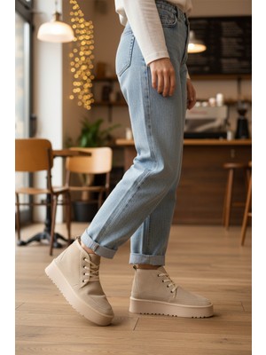 Walkway U-15 Içi Kürklü Soğuğa Dirençli Bej Kadın Bot