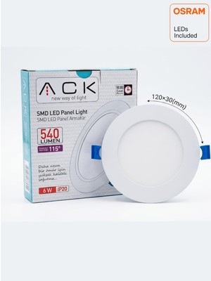 Ack 6W LED Panel 10 Adet