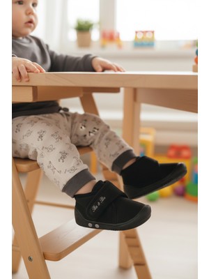 Walkway 058989 B Siyah Cırtlı Bebek Panduf