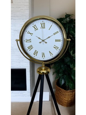 Delta Online Zentime Gold Göz Alıcı Tripod Ayaklı Duvar Saati