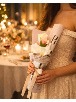 Ahfa Natural Craft Sevgililer Günü Modern Yapay Tek Gül Buket (40CM)