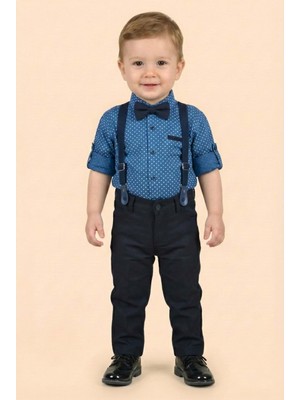 Mnk Baby & Kids Erkek Bebek Askı Papyon Gömlek Pantolon Takım M00785