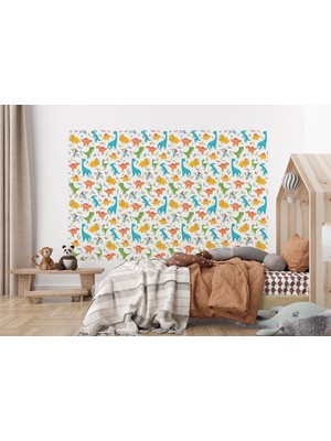 the mr east Sevimli Dinazorlar Desenli Duvar Kağıdı -5734