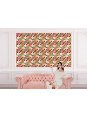 the mr east Çiçek ve Yaprak Desenli Duvar KAĞIDI-5578