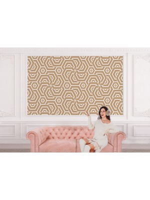 the mr east Pastel Renkli Geometrik Desenli Duvar KAĞIDI-5786