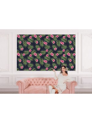 the mr east Tropikal Çiçekli Ağaç Yaprakları Duvar KAĞIDI-5561